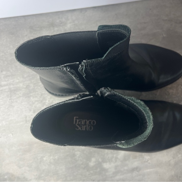 Franco Sarto Carian Black Leather Chelsea Booties Boots Ankle - Picture 3 of 9